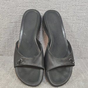 Cole Haan Nike Air D19515 Womens Size US 11B Black Patent Leather Slide Sandal